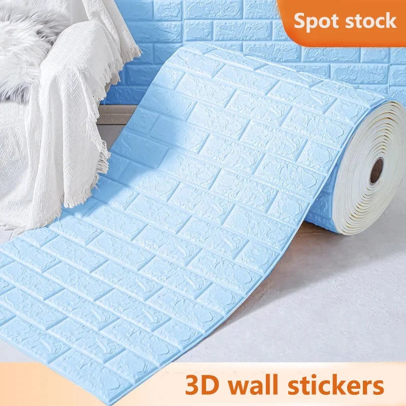 Foam Room Decor 70cmX1m Waterproof Wall Stickers DIY Wallpaper Self-adhesive Bedroom Decoration Classic Brick Pattern 3D Home