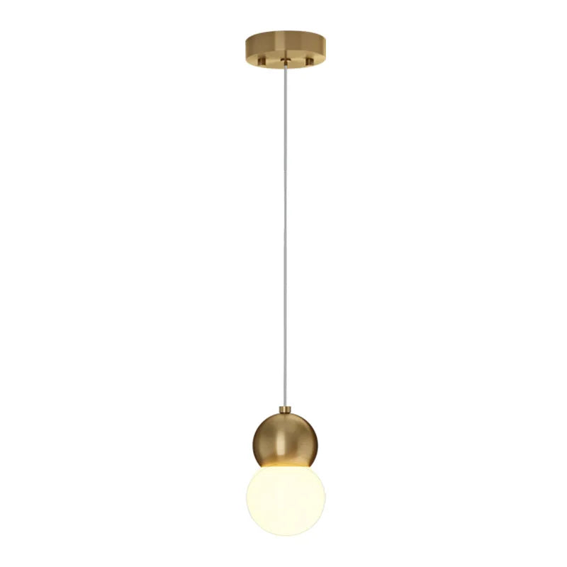 Nordic Simple Brass Small Pendant Lamps Creative Restaurant Bedroom Bedside Gourd Shape Suspension Light Indoor Lighting