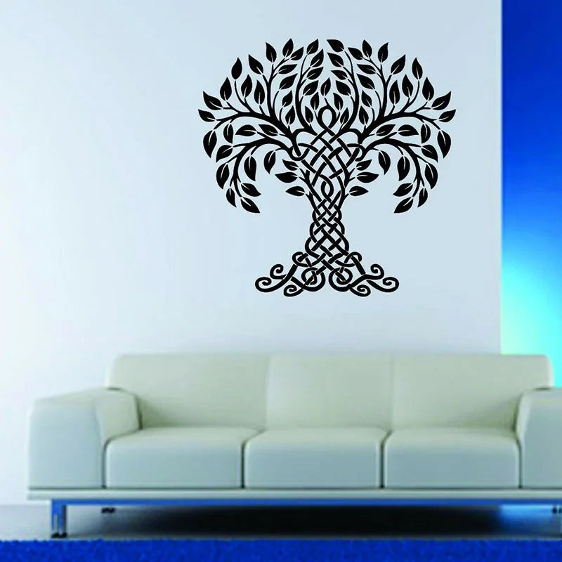 Tribal Tree Wall Decal Symbol Life Art Nature Leaf Vinyl Window Stickers Yoga Studio Living Room Home Decoration Wallpaper E537