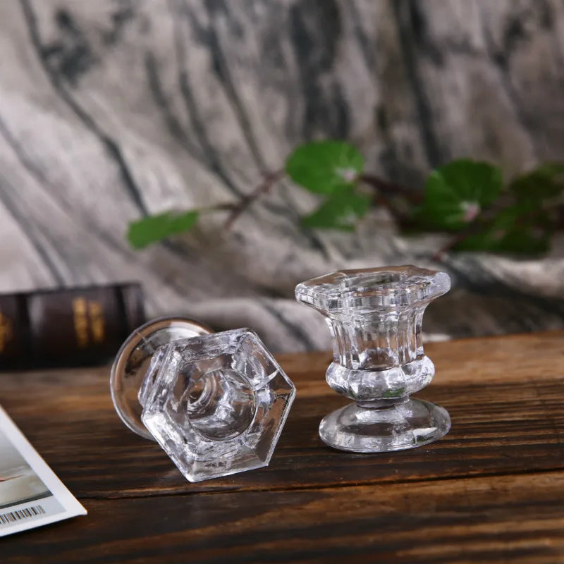 Clear Glass Candle Holders for Taper Candles Transparent Candlestick for Home Wedding Table Centerpiece Decoration