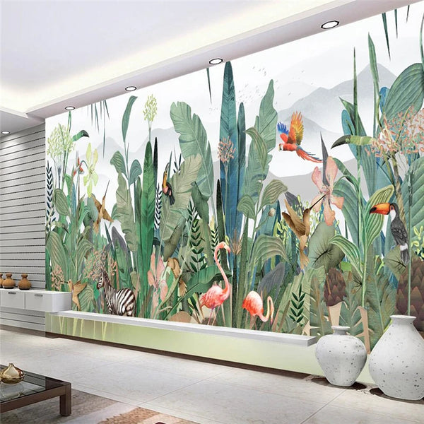 beibehang Custom wallpaper wall murals wall stickers nostalgic rainforest banana tree monkey mural background wall