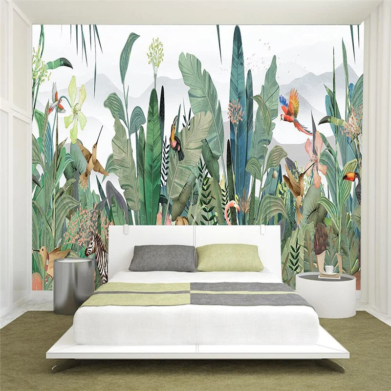 beibehang Custom wallpaper wall murals wall stickers nostalgic rainforest banana tree monkey mural background wall