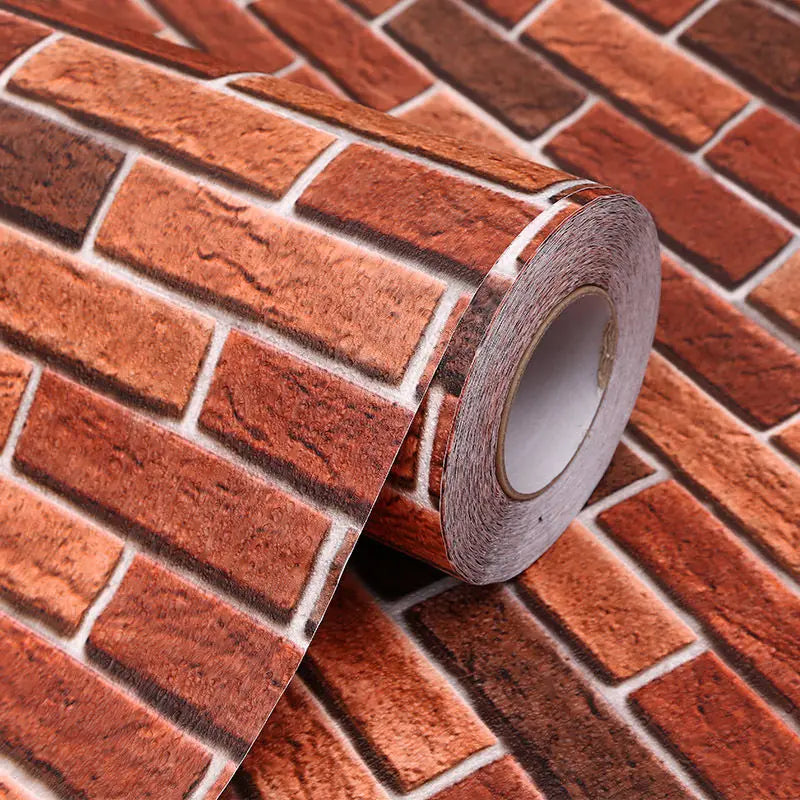 Self Adhesive PVC Brick Wallpaper For Living Room TV Background Wall Decals Diy Home Decor Kitchen Waterproof Decorative Sticker