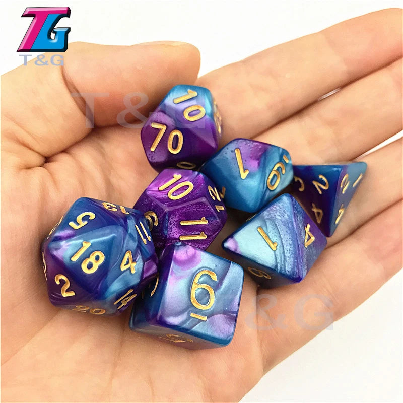 Dice DND Game Dice Role Dice Mixing Colours Dice Set With Bag 9 Different Styles Available For Portable Toys DND RPG TRPG Games