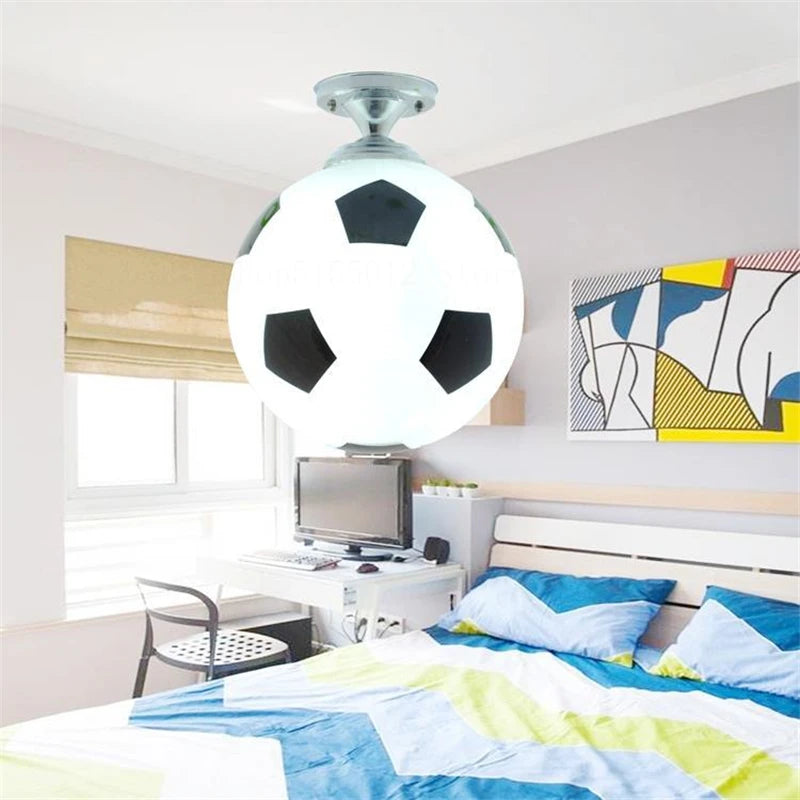 Soccer Ball Ceiling Light Football Basketball LED Lights Ceiling Lamp Indoor Lighting Boys Room Bedroom Home Decor Light Fixture