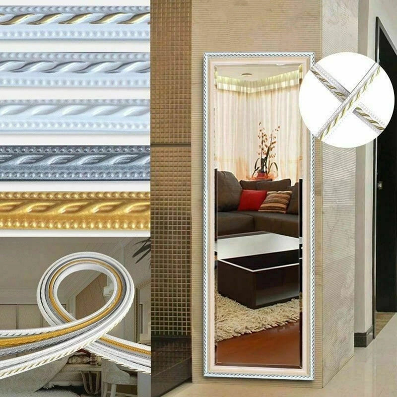 PVC Self-adhesive Skirting Plaster Line Waterproof Soft Wall Sticker For DIY Door Mirror Frame TV Background Ceiling Home Decor