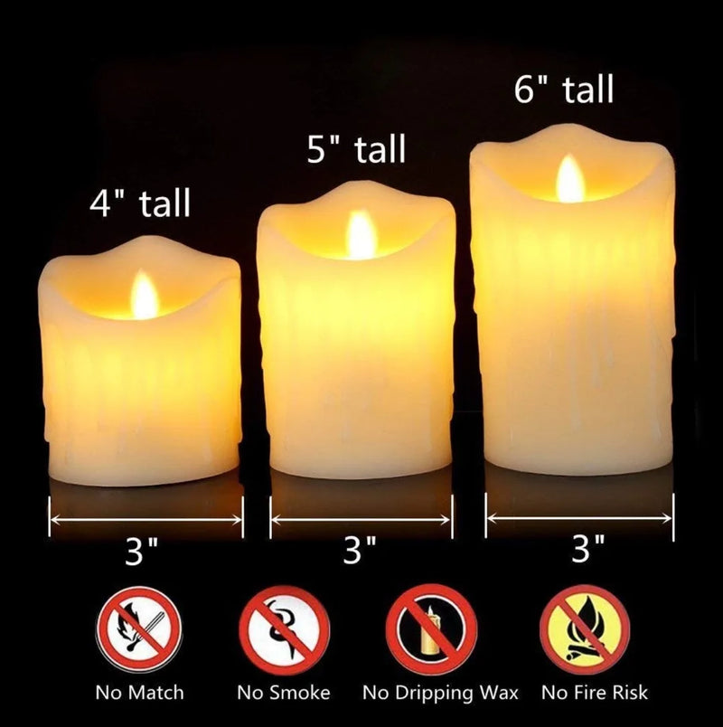 USB Rechargeable Electric simulation Candles Remote Bedside Lamp Warm White Flicker Tea Light Battery Operated Wedding Props