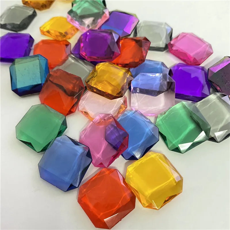 10Pcs Acrylic Plastic 23*23mm Square Diamond Shape Pawn Pieces For Token Board Games Counter Accessories