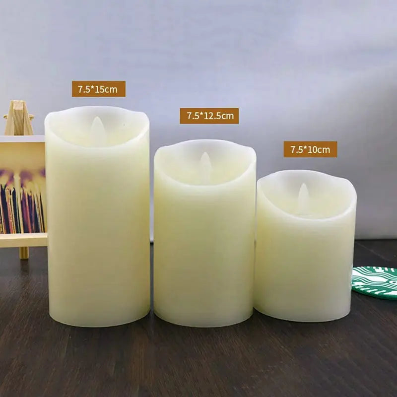 USB Rechargeable Flickering Paraffin Wax Candles Flickering Pillar Candle Remote controlled w/timer Moving Dancing wick Home Par