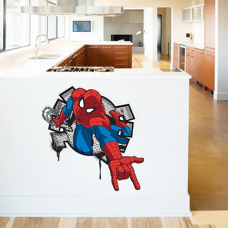 Spiderman Super Heroes Diy Wall Stickers For Kids Room Decoration Home Bedroom PVC Decor Cartoon Movie Mural Wall Art Decals