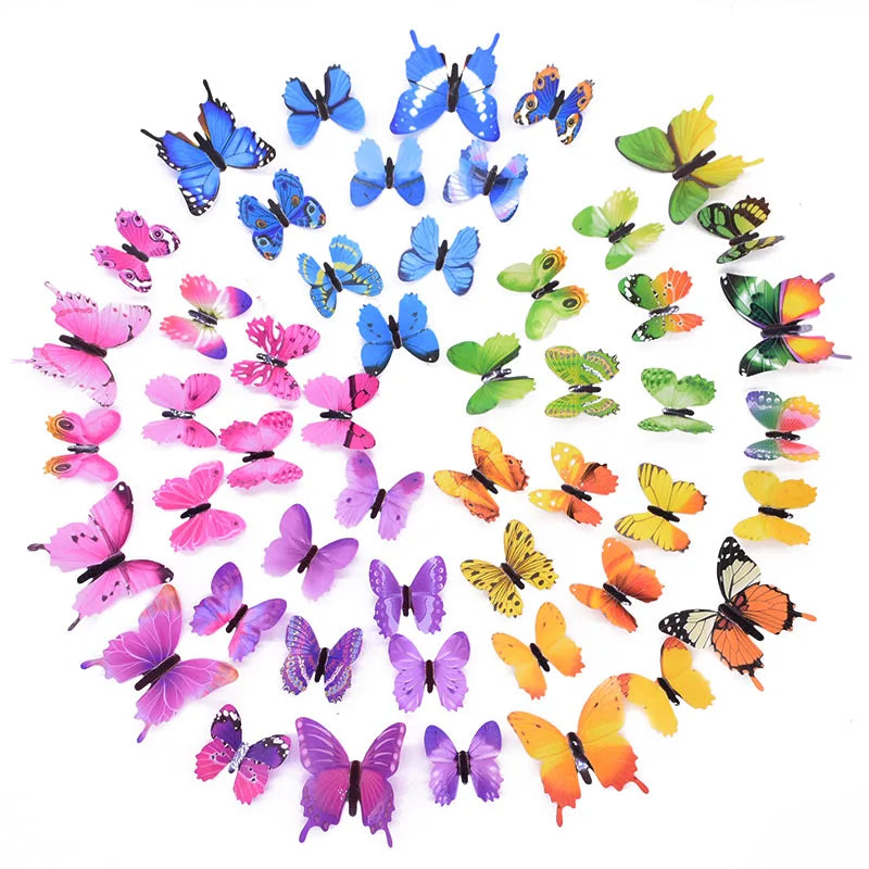 12pcs Glowing Wall Decal Stickers Luminous Butterfly 3D Wall Sticker DIY Kids Bedroom Decal Art Home Decoration Glow In The Dark