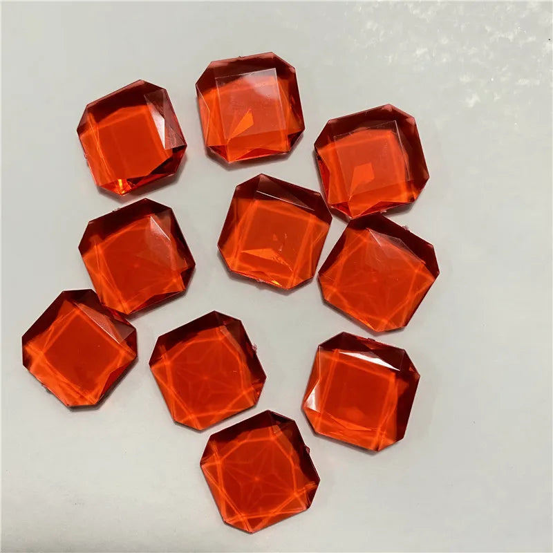 10Pcs Acrylic Plastic 23*23mm Square Diamond Shape Pawn Pieces For Token Board Games Counter Accessories