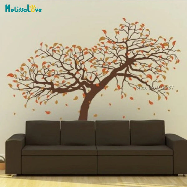 DIY Flourish tree wall decals Room Decor Maple leaf Decal For Baby Room Nursery Removable Vinyl Wallpaper BB602