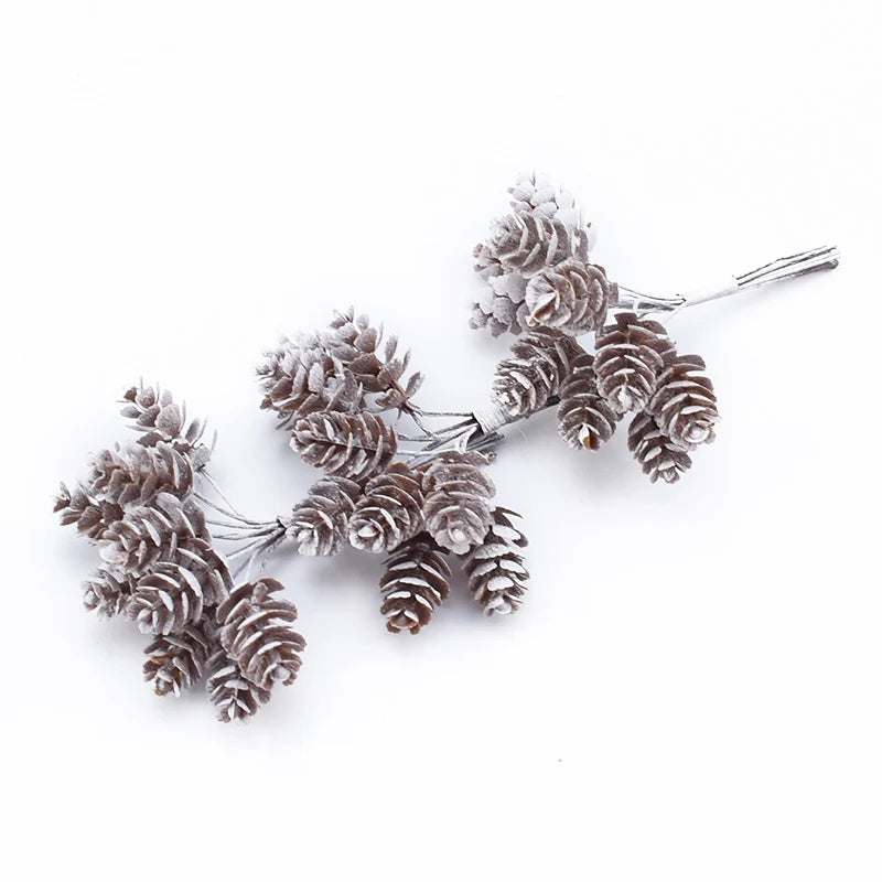 10pcs Artificial Pine Cone Fake Plants Diy Gifts Box Stamen Vases for Christmas Home Decor Wedding Bridal Accessories Clearance