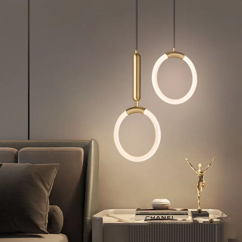 Nordic creative LED Pendant light 360 ° glow Bedroom Bedside Art Chandelier Postmodern Hanging light Luxury Pendant lamp