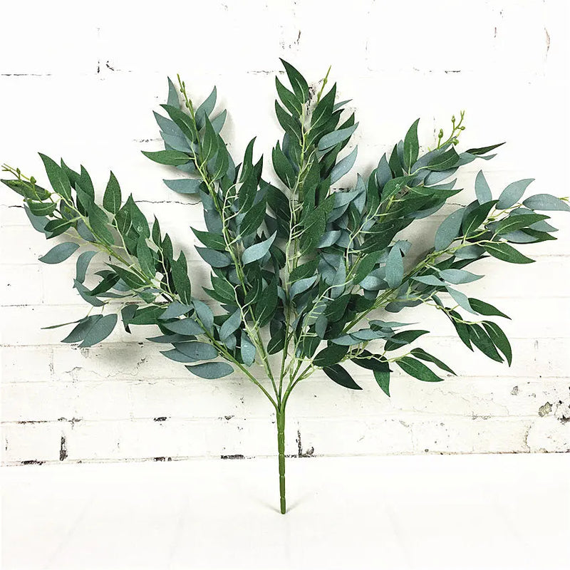 Artificial willow bouquet fake leaves for Home Christmas wedding decoration jugle party willow vine faux foliage plants wreath