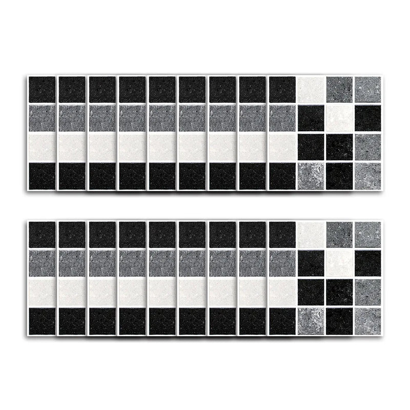 Funlife Home Decor European Style Black and White Gray Mosaic Solid Self-adhesive Wall Stickers Bathroom Tiles Stickers MTS008