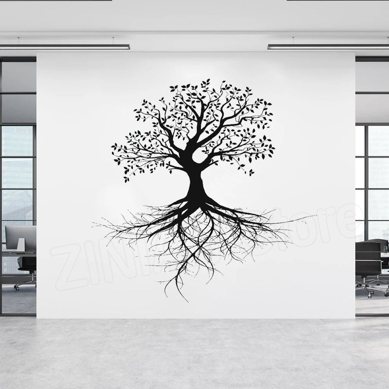 Nature Decal Living Room Decor Tree Roots Leaf Vinyl Wall Tattoo Stickers for Bedroom Self Adhesive Wallpaper New Arrival D726