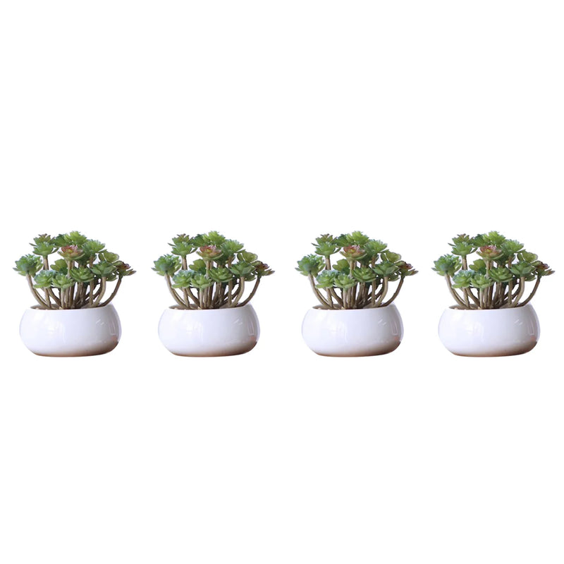 1PC Artificial Succulent Green Flocking Faux Succulents Plants Desktop Bonsai Fake Plants Without Pot Wedding Decoration