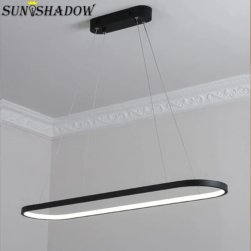 Black&White Modern Led Chandelier Hanging Lamp Ceiling Chandelier Lighting 120cm 90cm 69cm For Dining room Living room Kitchen