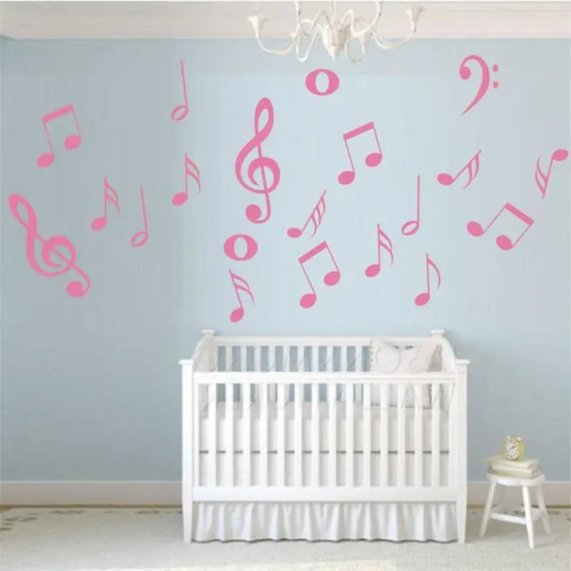 Creative Musical Note Shape Wall Stickers For Kids Nursery Rooms Boys Girls Gifts Art Mural Stars Wall Decals Music Wall Decor