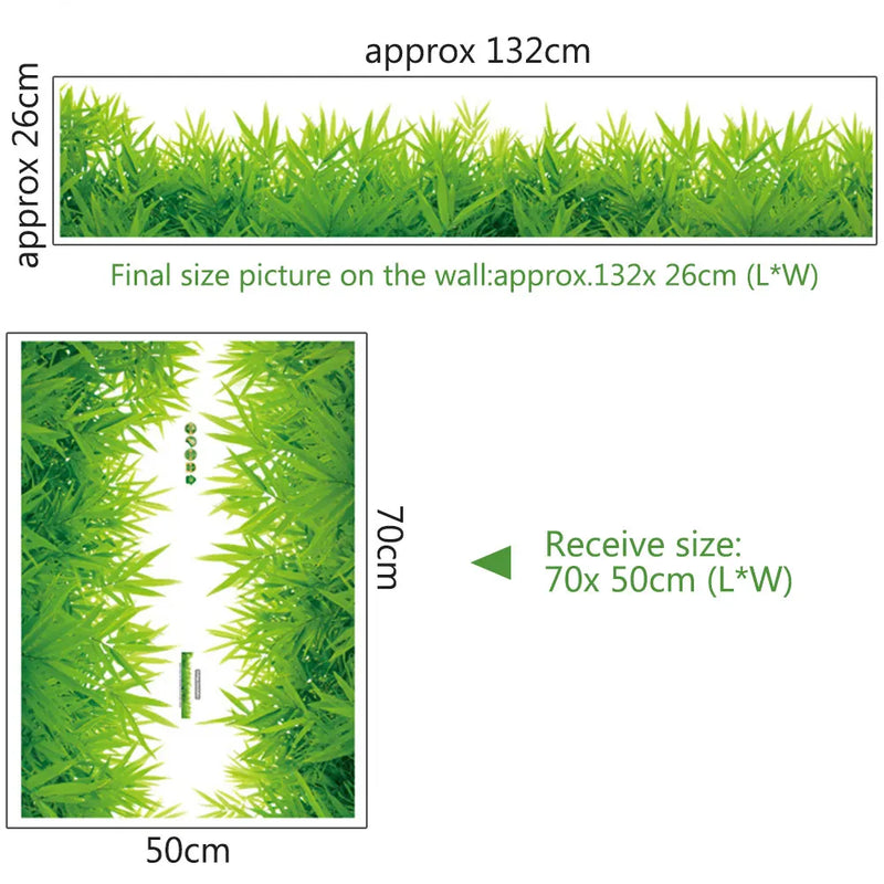 Waterproof Removable DIY Green Grass /flowers Wall Stickers PVC Art Painting Living Room Bedroom Home Decals Murals Decoration