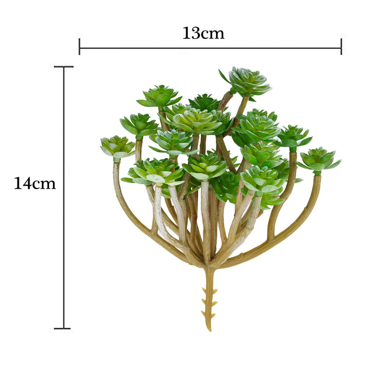 1PC Artificial Succulent Green Flocking Faux Succulents Plants Desktop Bonsai Fake Plants Without Pot Wedding Decoration