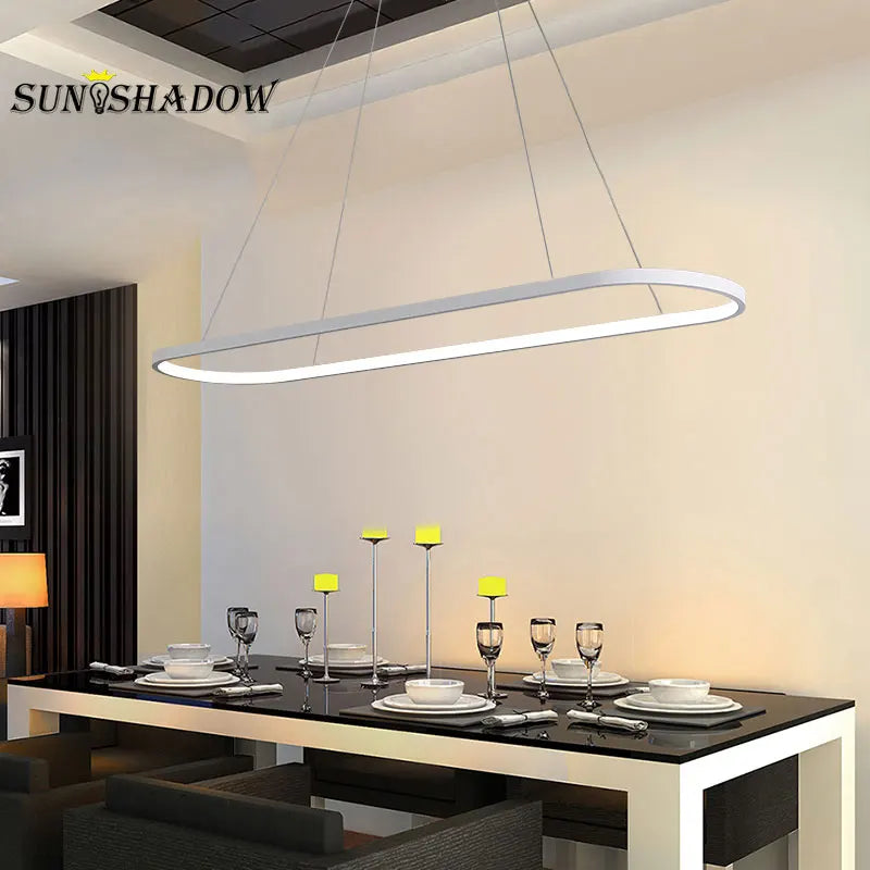 Black&White Modern Led Chandelier Hanging Lamp Ceiling Chandelier Lighting 120cm 90cm 69cm For Dining room Living room Kitchen