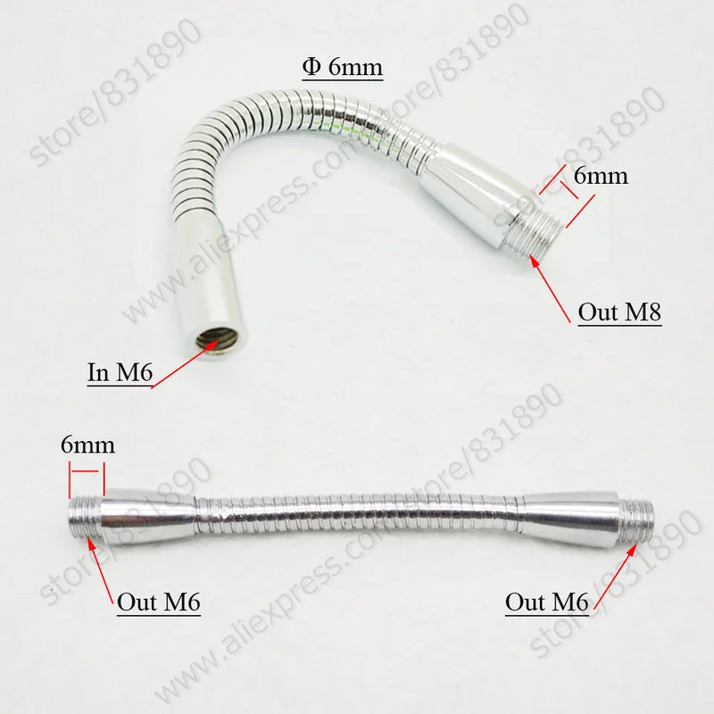 1/5/10pc Dia6mm LED Gooseneck Desk Lamp Soft Flexible light holder 10/20/30CM Table lamp lights Accessories led hose Metal Pipe