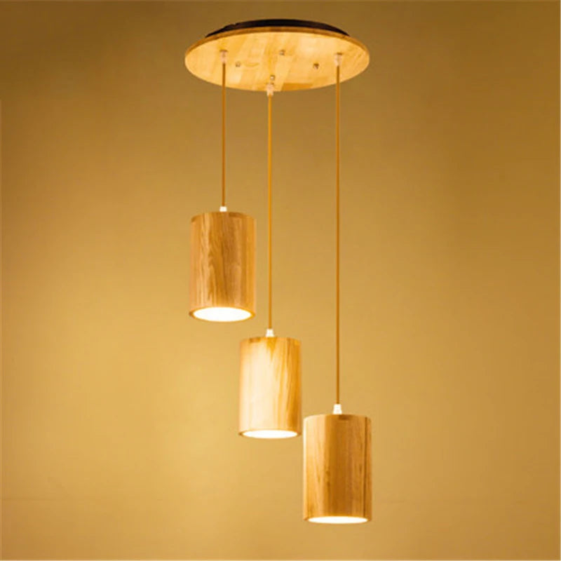 Designer Nordic simple Wood Pendant Lights led hanging lamp  Kitchen Island bar hotel home decor E27