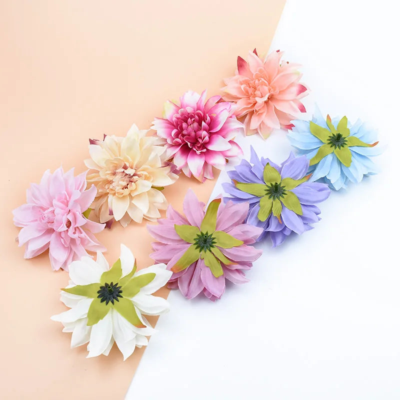 10pcs 10CM Artificial Plants Decorative Flowers Silk Gerbera Christmas Decor for Home Wedding Diy Wreath Fake Stamen Brooch