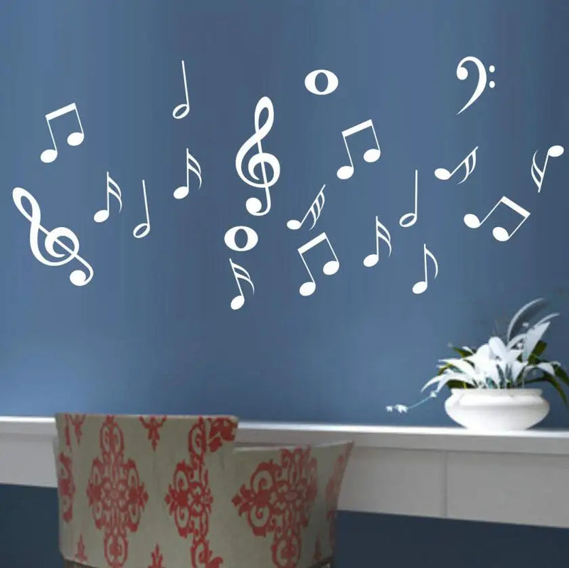 Creative Musical Note Shape Wall Stickers For Kids Nursery Rooms Boys Girls Gifts Art Mural Stars Wall Decals Music Wall Decor