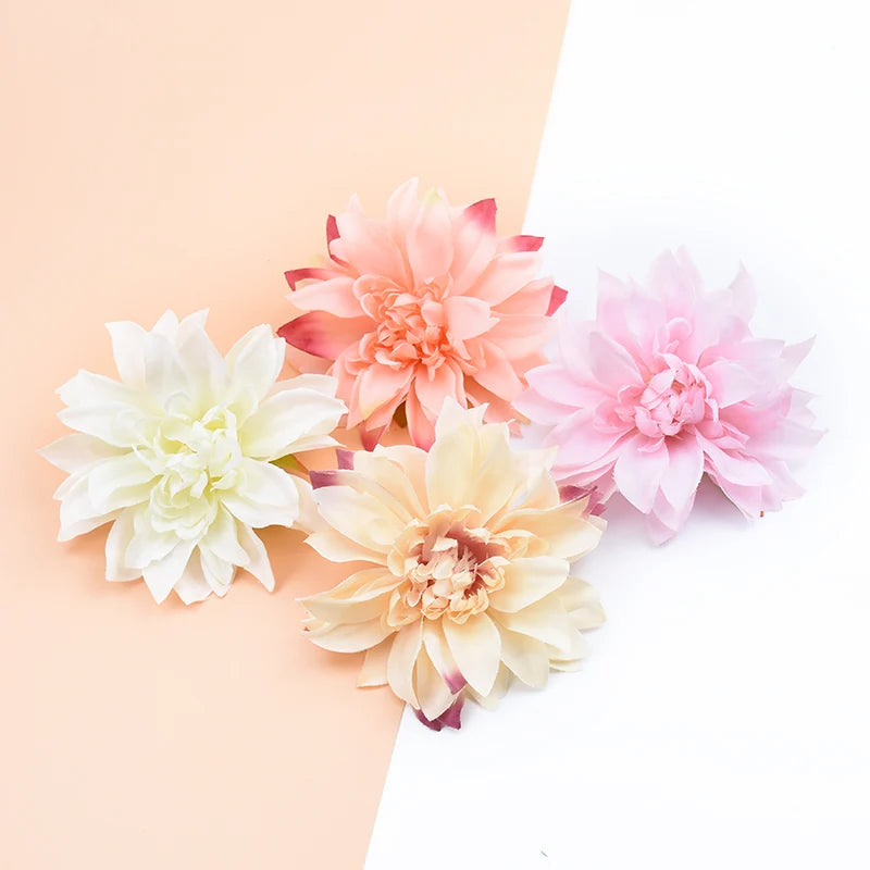 10pcs 10CM Artificial Plants Decorative Flowers Silk Gerbera Christmas Decor for Home Wedding Diy Wreath Fake Stamen Brooch