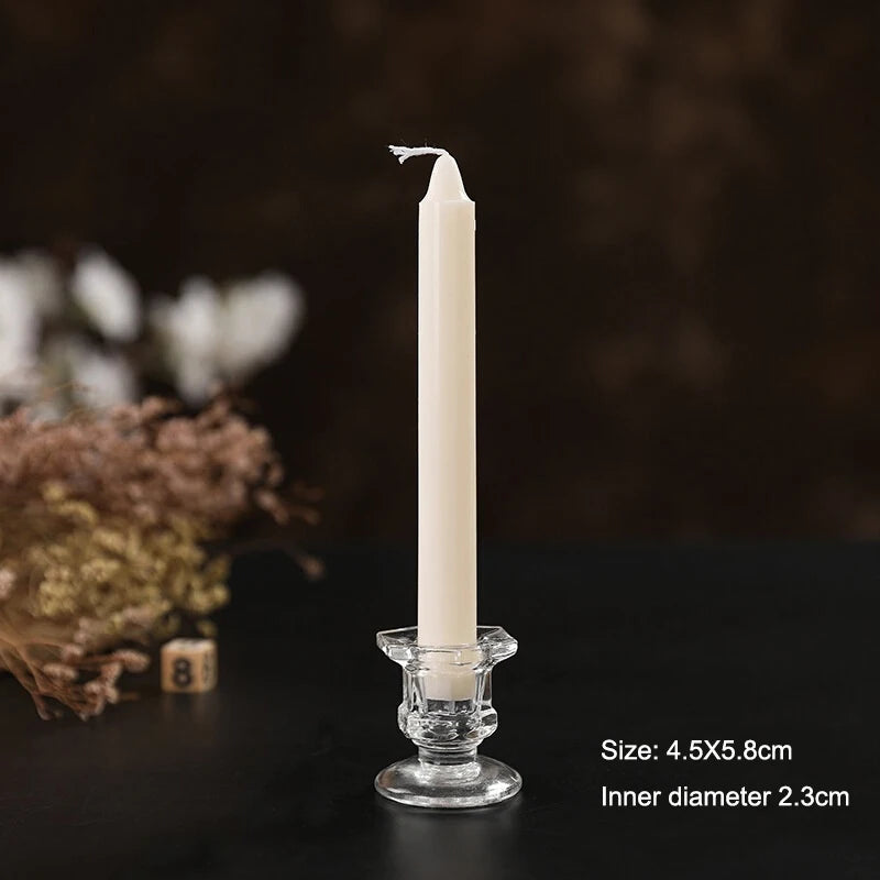 Clear Glass Candle Holders for Taper Candles Transparent Candlestick for Home Wedding Table Centerpiece Decoration