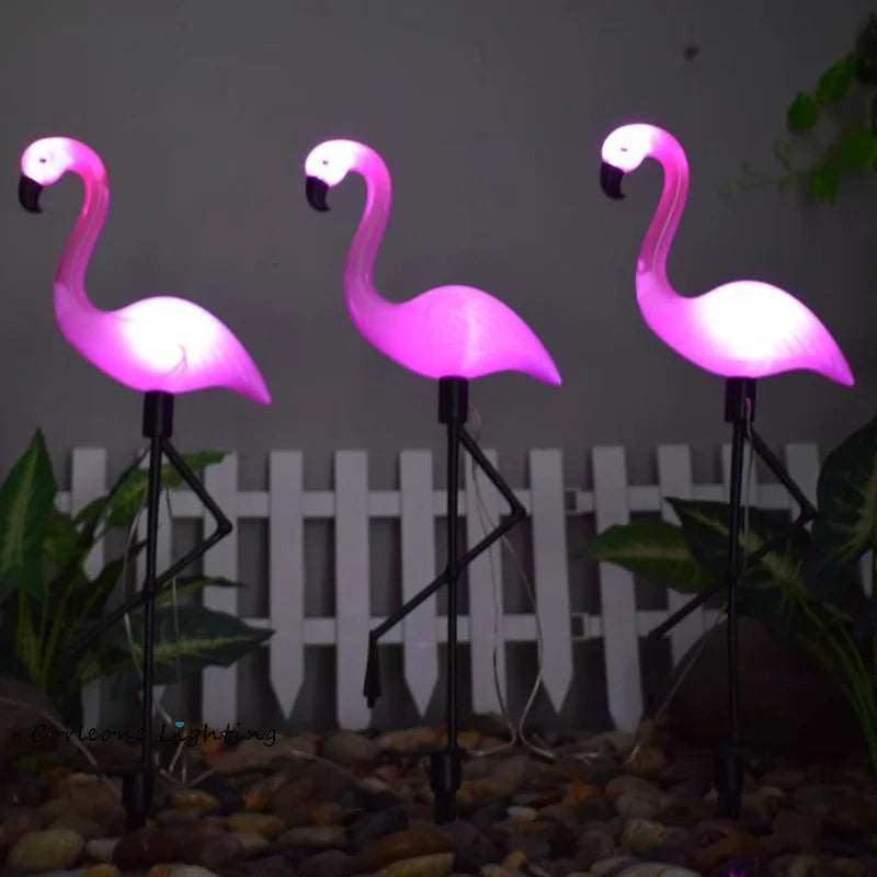 Led Flamingo Waterproof Solar Lawn Light Outdoor Garden Decoration Light Garden Floor With Landscape Lights Outside Decor Light