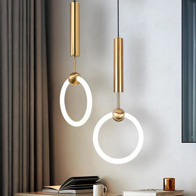 Nordic creative LED Pendant light 360 ° glow Bedroom Bedside Art Chandelier Postmodern Hanging light Luxury Pendant lamp