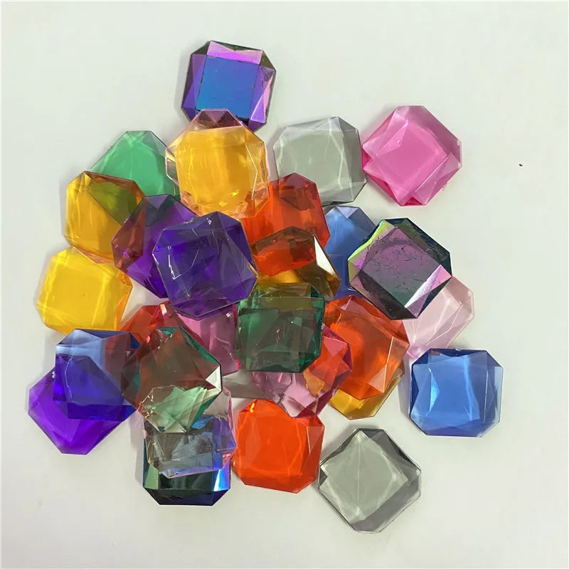 10Pcs Acrylic Plastic 23*23mm Square Diamond Shape Pawn Pieces For Token Board Games Counter Accessories