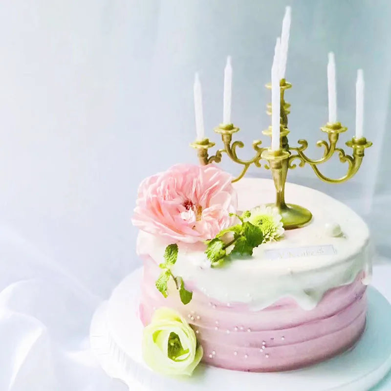 1Set Candle Holder Miniature Candles And Candlestick Birthday Party Cake Candle Holders Candlesticks For Candles Home Decoration