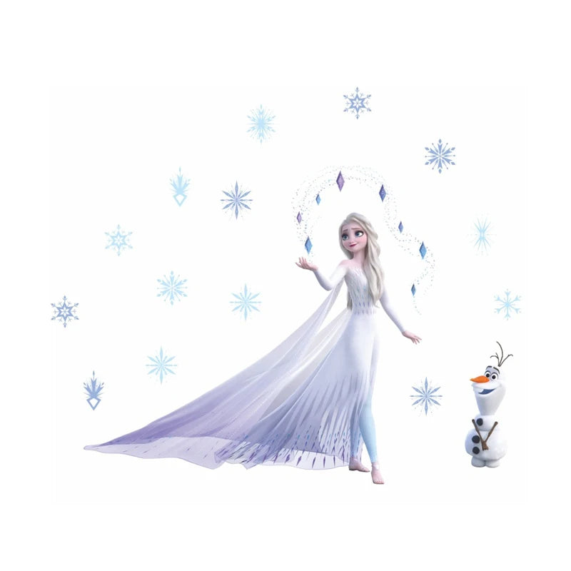 Cartoon Elsa Queen Olaf Wall Sticker For Girls Bedroom Home Decoration Diy Anime Art Mural Pvc Movie Frozen Poster Kids Decals