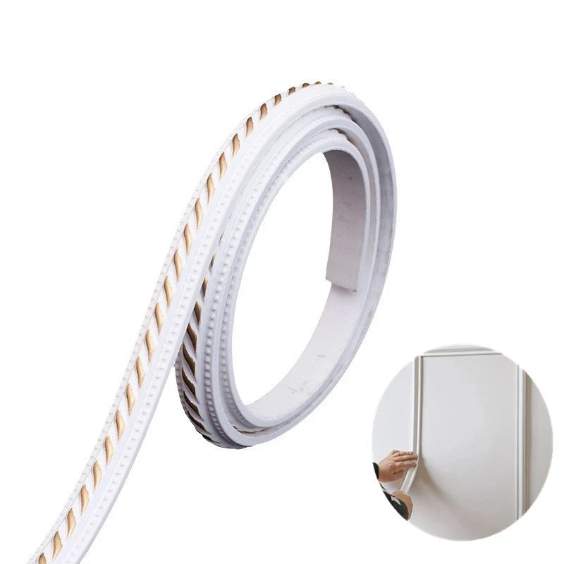 PVC Self-adhesive Skirting Plaster Line Waterproof Soft Wall Sticker For DIY Door Mirror Frame TV Background Ceiling Home Decor