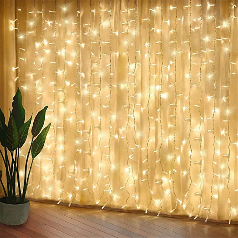 960LEDS LED Curtain Lights Fairy Garland String Light Icicle Christmas Indoor Outdoor Wedding Lighting Home Party Gararden Decor