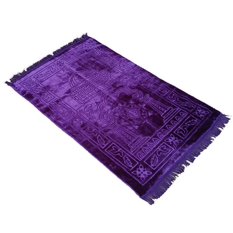 Prayer Rug Sajjadah Embroidery Islamic Muslim Tassel Tapestry Decoration Janamaz Eid Gift Super Soft Thin Prayer Mat 110x65cm