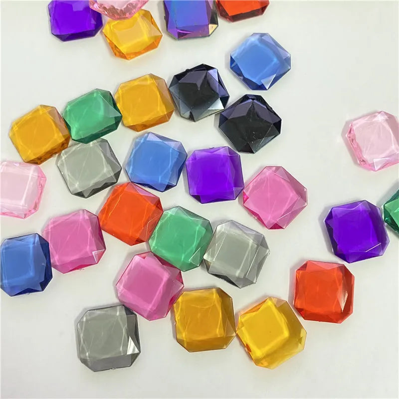 10Pcs Acrylic Plastic 23*23mm Square Diamond Shape Pawn Pieces For Token Board Games Counter Accessories