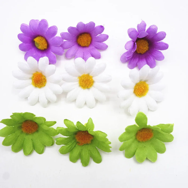 50pcs Artificial Sunflower Head Family Room Desk Vase Fake Plant Decor Wedding Party Decoration Wreath Gift DIIY Craft Supplies