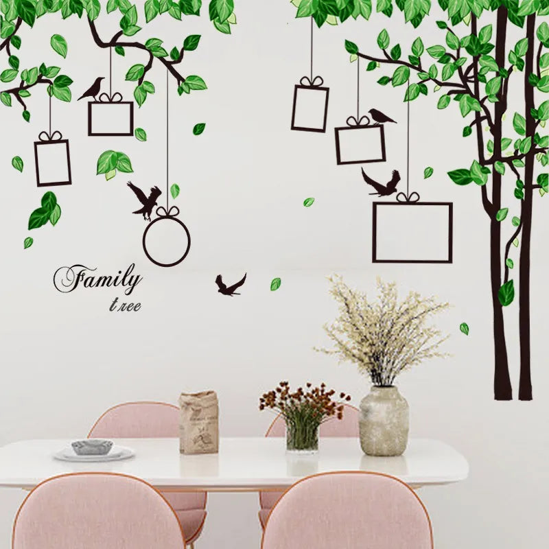 Green Leaf Photo Tree Wall Stickers Living Room Sofa Background Decoration Mural Bedroom Self-adhesive Home Decor Wallpaper