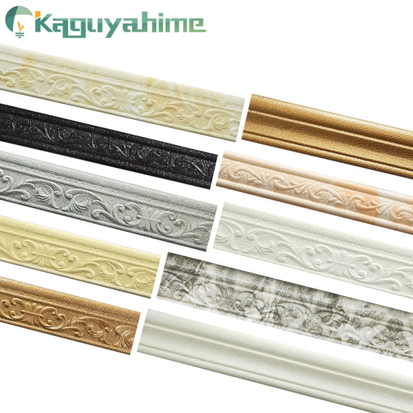 Kaguyahime 3D Foam Wall Waist Line 230cm Decor Wall Sticker Waterproof Self-adhesive Border Top Corner Line DIY Wall Edge Strip