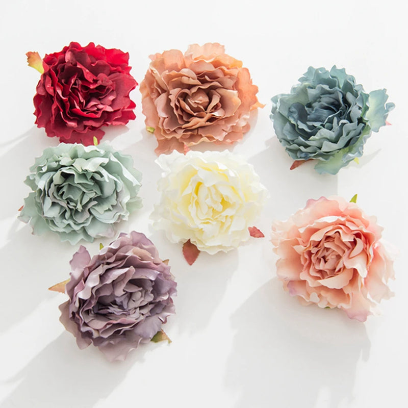 10Pcs Artificial Flowers Home Christmas Decorations for Home Silk Peony Fake Plant Diy Scrapbooking Outdoor Wedding Decoration