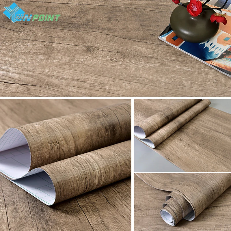 Wood Grain DIY Decorative Film Self Adhesive Furniture Renovation Wallpaper Wardrobe Cabinet Desk Door Waterproof Wall Stickers