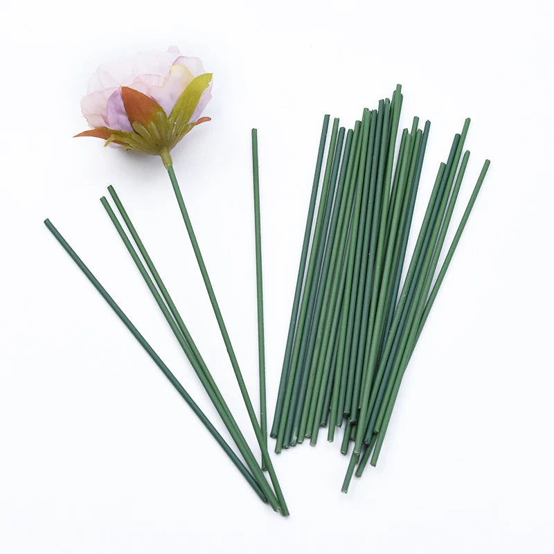 30pcs Pole Iron Wire Green Leaf Vases for Home Decor Christmas Decorative Flowers Wreaths Wholesale Artificial Flowers