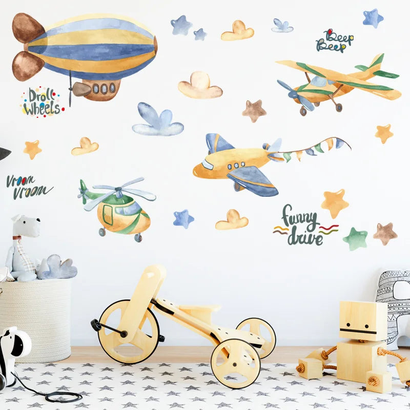 Astronaut Wall Stickers for Kids rooms Kindergarten Wall Decor Vinyl Remvable PVC Wall Decals Art Tiles Murals Home Decoration